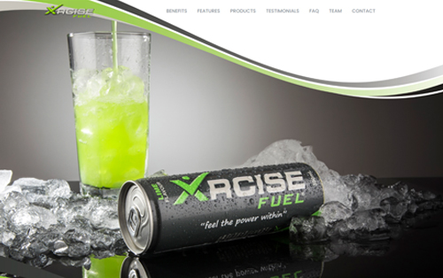 Xrcise Fuel promo page by Blue Pixel